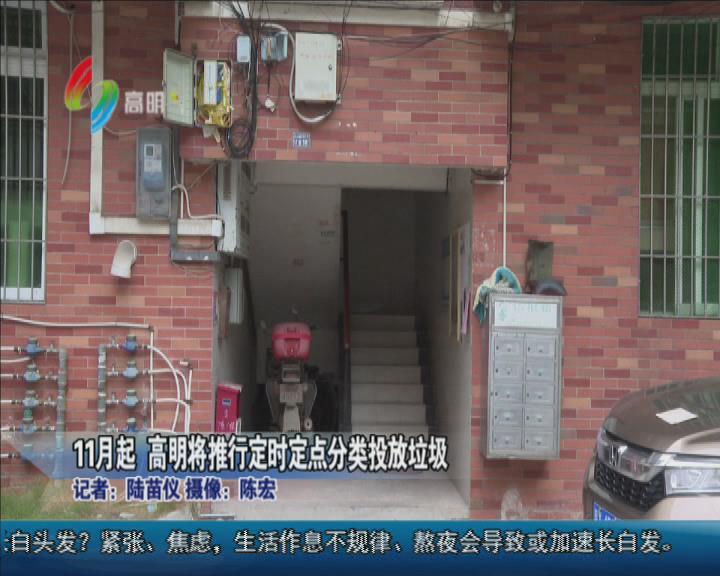 11月起  高明将推行定时定点分类投放垃圾