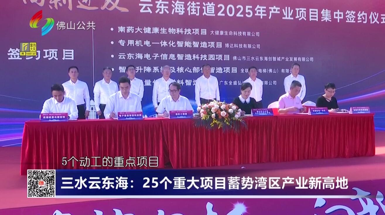 三水云东海：25个重大项目蓄势湾区产业新高地