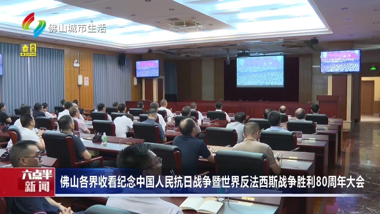 佛山各界收看纪念中国人民抗日战争暨世界反法西斯战争胜利80周年大会